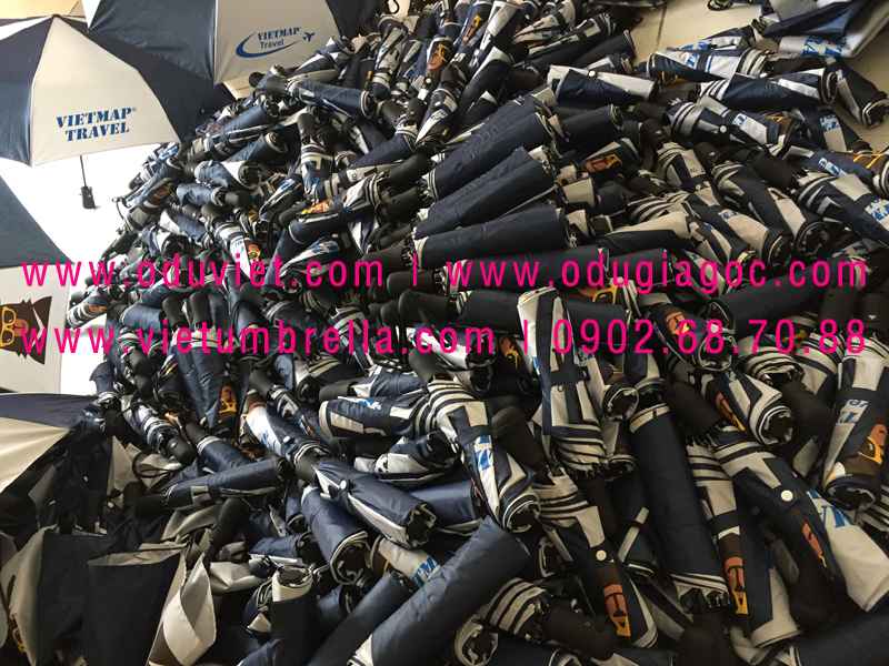 xưởng sản xuất ô dù cầm tay in logo quảng cáo